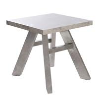 Presto End Table In Concrete Effect With Brushed Steel Legs