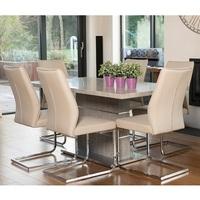 Presto Dining Set In Concrete Effect With 6 Dining Chairs