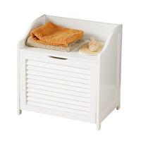 Premier Housewares Portland White Wood Laundry Storage Cabinet