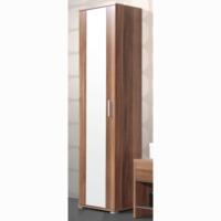 primus stylish mirror wardrobe in walnut with 1 door