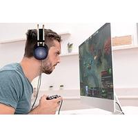 Promate Surround Sound Stereo Profesional PC USB Gaming Headset Headband Headphones with Microphone Deep Bass Over-the-Ear Volume Control LED Lights f