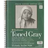 Pro-Art Paper Strathmore Toned Sketch Spiral Paper Pad 9-inch x 12-inch, Gray 50 Sheets