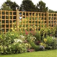 Pressure Treated Heavy Duty Square Trellis Panel - Various Sizes Available (6ft x 1ft)