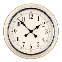 premier housewares metal wall clock cream