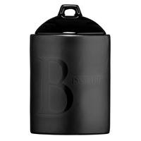 premier housewares text biscuit canister black