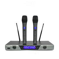 Professional Wireless System With Dual Handheld Wireless Microphone Stage Karaoke