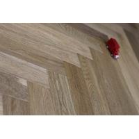 Prime Engineered Oak Herringbone Dark Smoked Brushed White Lacquered 15/4mm By 90mm By 600mm