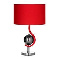 Premier Housewares Globus Table Lamp with Red Shade