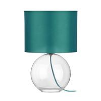 Premier Housewares 26cm Table Lamp with Cable and Teal Shade