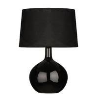 Premier Housewares Rotund 38cm Table Lamp with Black Shade