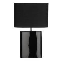 Premier Housewares Ellipse Table Lamp with Black Shade