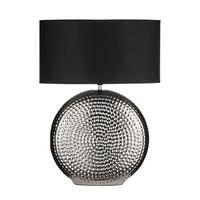 Premier Housewares 50cm Table Lamp in Hammered Chrome