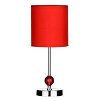 Premier Housewares Acrylic Ball Table Lamp with Red Shade