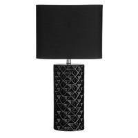 Premier Housewares Waffle Table Lamp with Black Shade