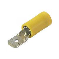 Pre-insulated crimps 6.3mm Yellow Male Push On Terminal Crimps - Pack of 100 - E482781