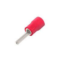 pre insulated crimps 12mm red pin terminal crimps pack of 100 e482731