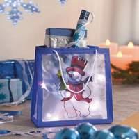 practical snowman decorative shopping bag with led