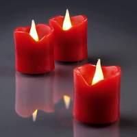 Pretty LED wax candles, set of 6, red, 4cm x 4.2cm