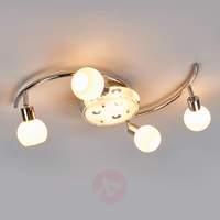 Pretty glass ceiling light Evaletta with LEDs