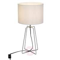 Pretty table lamp Grigory, white fabric lampshade