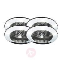 Premium SECURE LV installed lamp 4-set, chrome