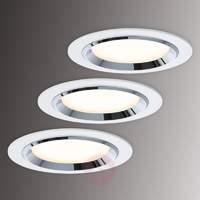 Premium Line dot LED recessed spotlight, set of 3