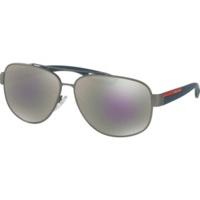 prada ps58qs dg12e2 gunmetal rubbergrey mirror milky blue