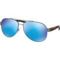 Prada PS55QS DG15M2 (gunmetal rubber/light green mirror blue)