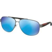 Prada PS58QS DG15M2 (gunmetal rubber/light green mirror blue)