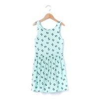 Printed Sleeveless Dress with Open Back, 3-12 Years