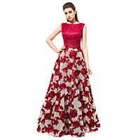 Prom Formal Evening Dress - Vintage Inspired A-line Bateau Floor-length Lace with Lace