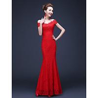 Prom / Formal Evening / Company Party / Family Gathering Dress - Lace-up Trumpet / Mermaid Off-the-shoulder Floor-length Chiffon