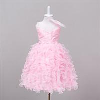 Princess Floor-length Flower Girl Dress - Satin Tulle Jewel with Bowknot Sequin Ribbon Tie