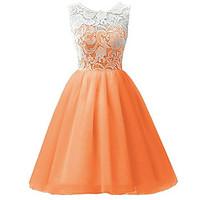 princess knee length flower girl dress cotton chiffon lace tulle jewel ...