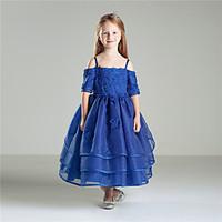 princess ankle length flower girl dress cotton organza jewel with bead ...