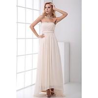 Prom Formal Evening Dress - Elegant A-line Strapless Asymmetrical Chiffon with Beading Draping