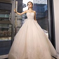 Princess Wedding Dress - Elegant Luxurious Floor-length Jewel Tulle with Appliques Crystal Lace