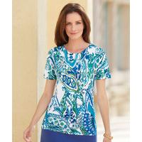 Printed Short Sleeved Sweater