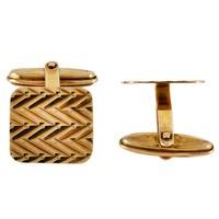 Pre-Owned 9ct Yellow Gold Tyre Print Patterned Cufflinks 4119453
