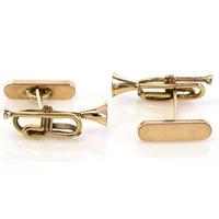 Pre-Owned 9ct Yellow Gold Trumpet Cufflinks 4119406