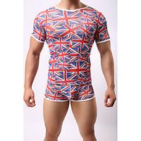 Printed geometric underwear for men\'s short-sleeved t-shirts and t-shirtsno underwear