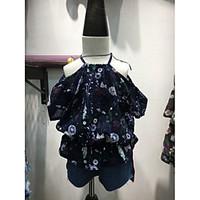 print blouse cotton summer short sleeve