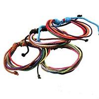 Pretty Simple Multicolor Handmade Hemp Rope Leather Bracelets (Random color) Christmas Gifts