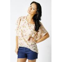 Print Cape Blouse
