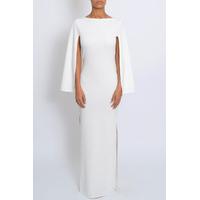 pre order white cape sleeve maxi dress