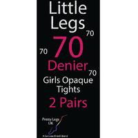 Pretty Legs 70 Denier Girls Opaque Tights 2 Pair Pack