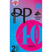 Pretty Polly 40 Denier 3D Opaque Tights 2 Pair Pack