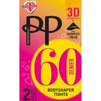 Pretty Polly 3D 60 Denier Bodyshaper Tights 2 Pair Pack