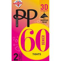 Pretty Polly 60 Denier 3D Opaque Tights 2 Pair Pack