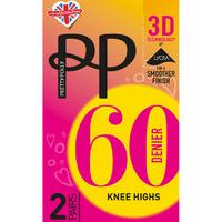 Pretty Polly 60 3D Opaque Knee High 2 Pair Pack